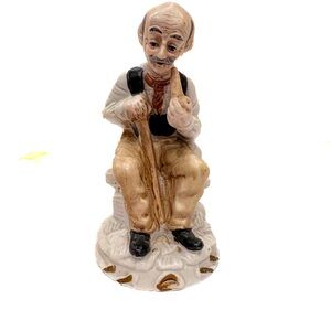 Vintage Bisque Porcelain Elderly Man Figurine